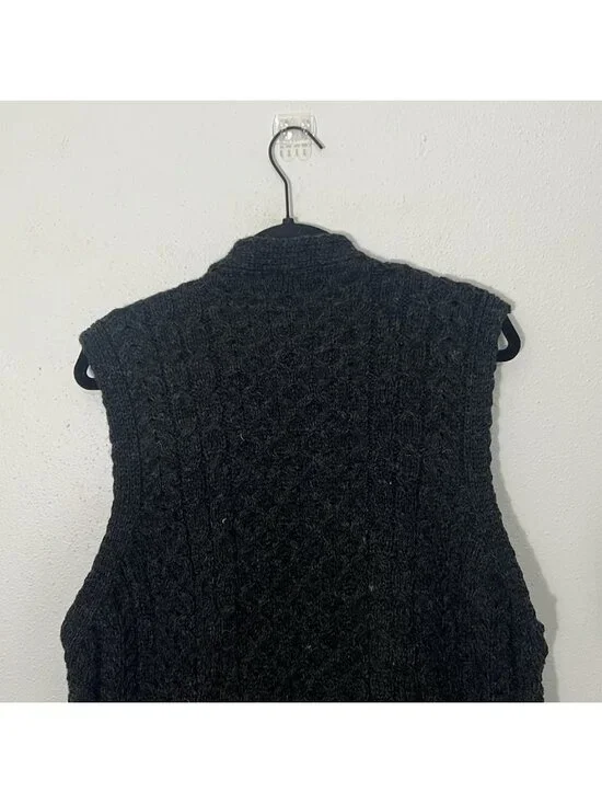 Carraig Donn Dark Gray Sleeveless Button Down Wool Cardigan Sweater Vest Size XL - Picture 7 of 10